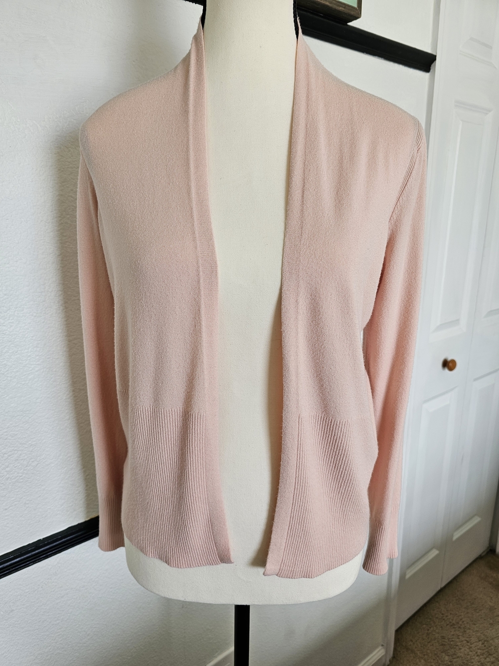 LOFT Pale Pink Open-Front Cardigan(M)